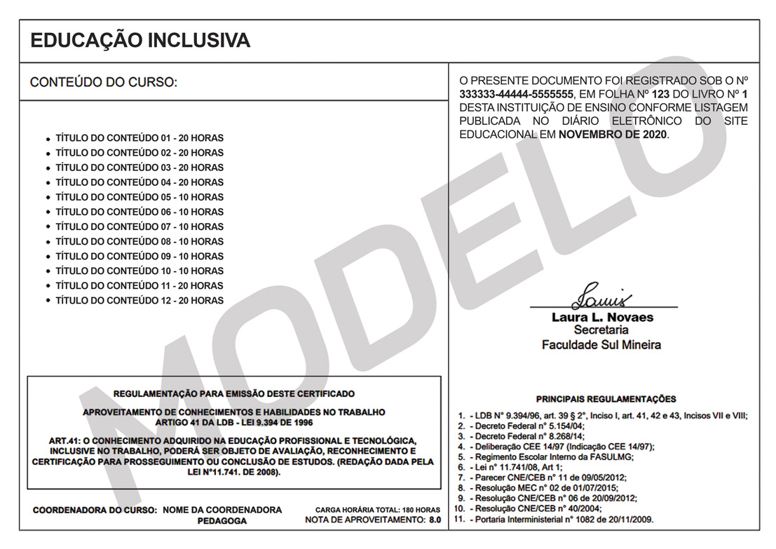Certificado Verso